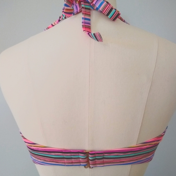 Victoria's Secret 'Knockout' Multicolor Striped Bandeau Bikini Top 36DD - Picture 2 of 6